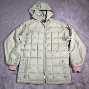 Vintage 1970s TempcO Quilters Down Parka Hooded USA Talon Zip Size L/XL